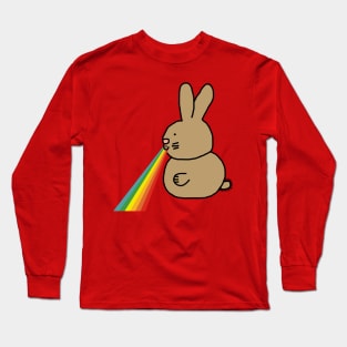Animals with Rainbow Puke Bunny Rabbit Long Sleeve T-Shirt